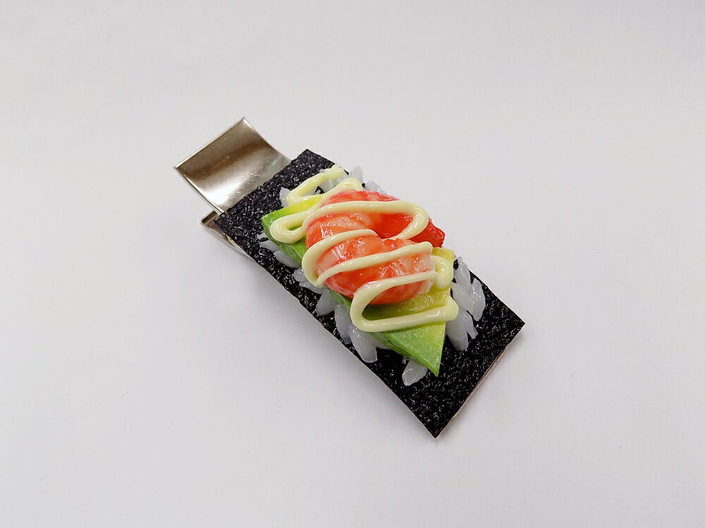 Rakuten - 【 ヘアクリップエビ＆アボカド・大 】日本製 小物 食品サンプル おもしろ プレゼント かわいい おしゃれ ハンドメイド 模型 フェイクフード フード 食べ物 パーツ 撮影 大阪 ユニーク ヘアアクセサリー