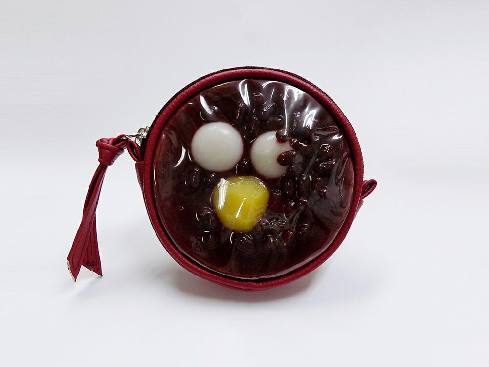 Rakuten - 【丸型 ポーチ ぜんざいA 】 日本製 小物 食品サンプル おもしろ プレゼント かわいい おしゃれ ハンドメイド ポーチ バッグ 模型 フェイクフード フード 食べ物 パーツ 撮影 大阪 ユニーク Japan