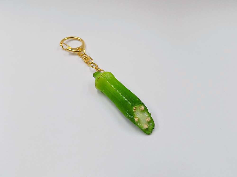 樂天商城 - 【 キーホルダー オクラカット 】 日本製 小物 食品サンプル おもしろ プレゼント かわいい おしゃれ ハンドメイド ポーチ バッグ 模型 フェイクフード フード 食べ物 パーツ 撮影 ぬい撮 ユニーク Japan