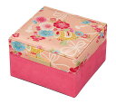 サンキョー　オルゴール 布製ジュエリーボックスオルゴール(和柄)ピンク AB401B サンキョー(日本)