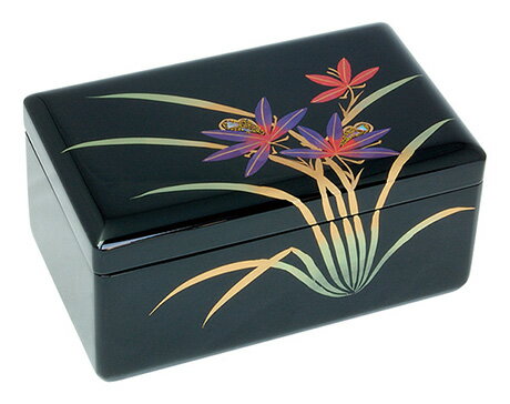 会津塗り宝石箱オルゴール　（紫らん）サンキョー製（日本）B-500C[送料無料]　【楽ギフ_包装選択】【..