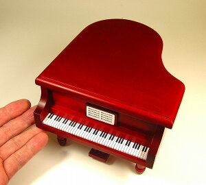 ピアノ型オルゴール　18弁オルゴール内臓　ワインレッド　（日本製：東洋音響）YK-GP-3
