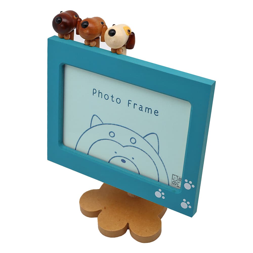 からくりオルゴール ”アクションフォトフレーム：子犬（日本製：東洋音響）TM260-A マリン