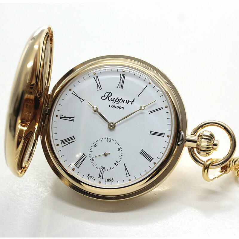 ラポート懐中時計 　両開きタイプ　手巻き　(イギリスRapport社製）金色　PW60 