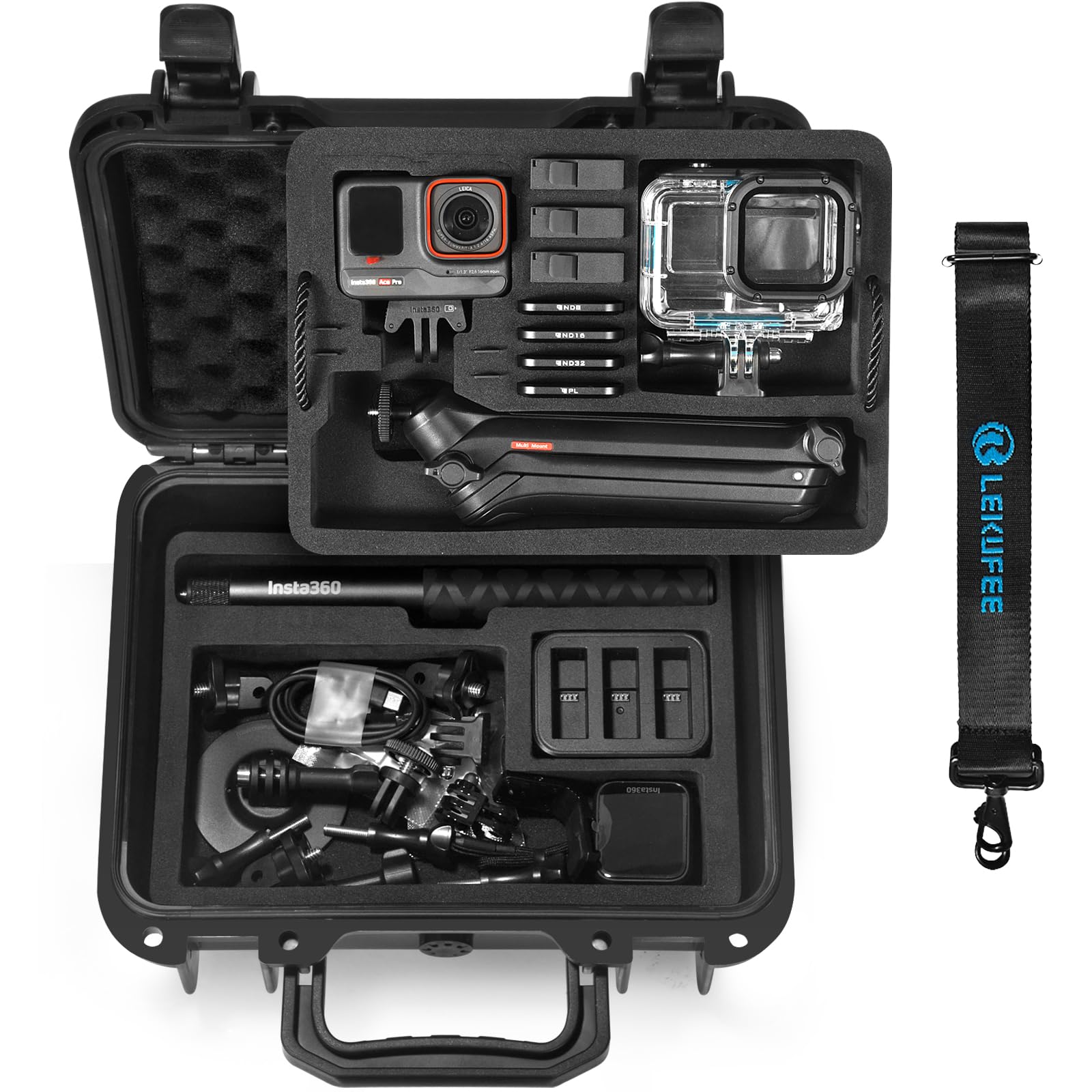 Ace Pro 2防水ハードケース Insta360 Ace Pro/Insta360 Ace アクションカメラ、Vlogging カメラ、ライブストリーミング、アクセサリーに対応 (ケースのみ)
