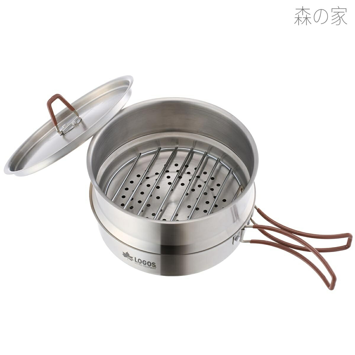 【送料無料】LOGOS アウトドア蒸し器 81210210 キャンプ アウトドア 蒸し器 フライパン 水切りザル 3WAY ステンレス
