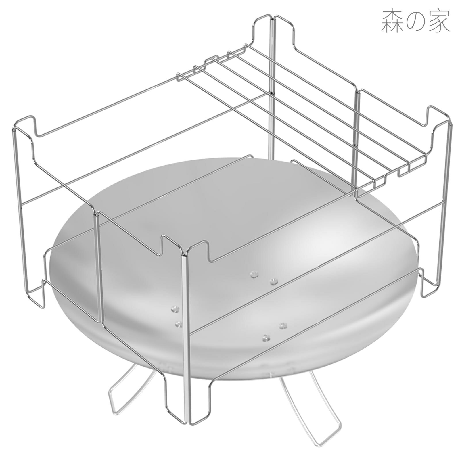 Rakuten - 【送料無料】焚火台 専用 五徳 1秒展開 3段火加減調整 コールマン ファイアーディスク 五徳 ファイアーディスク 焚き火 携帯便利 コンパクト キャンプ アウトドア ステンレス製 (直径60cm ファイヤーディスク用)