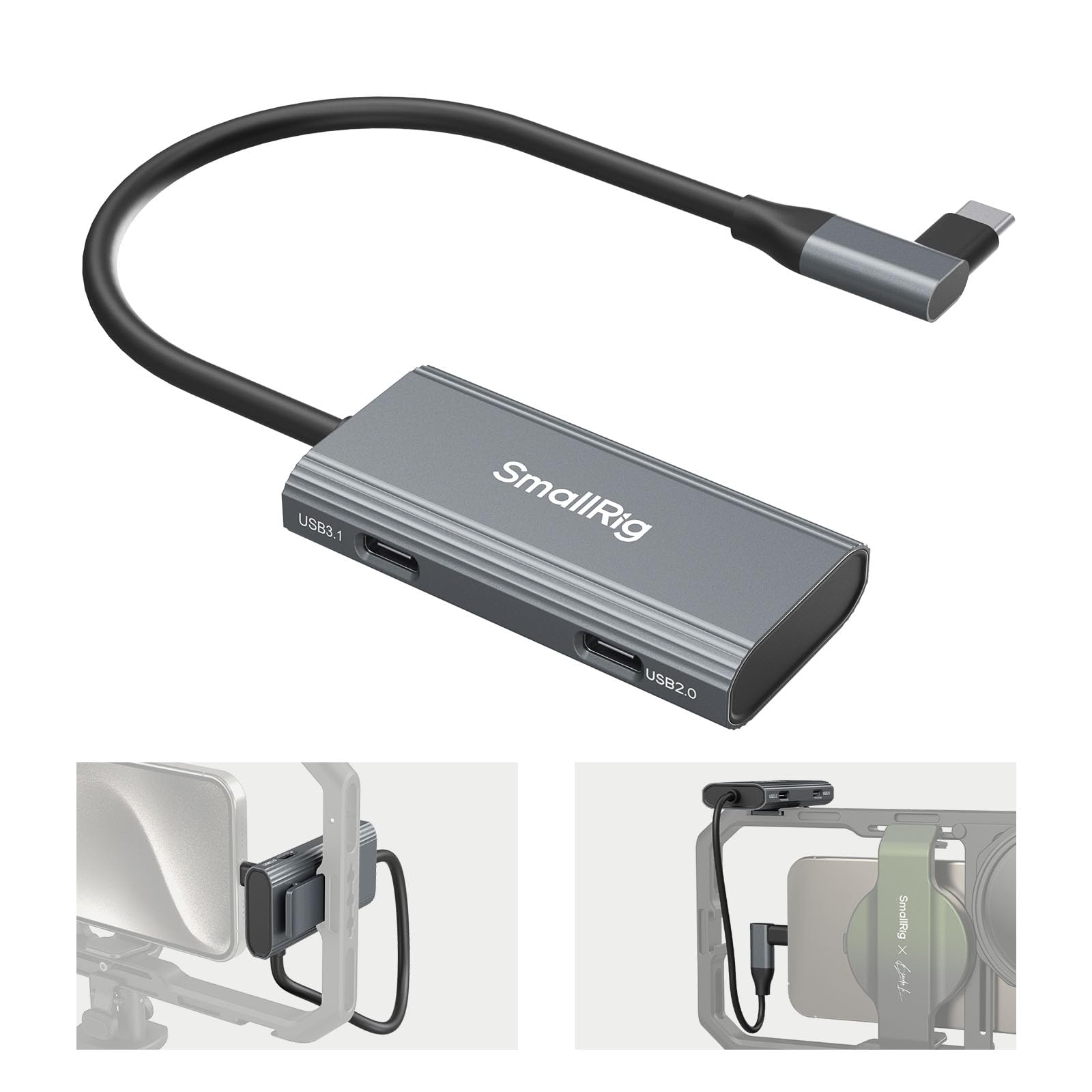 Rakuten - 【送料無料】SB-Cハブ 4-in-1 スマホ/カメラケージ用コールドシューマウント PD 100W / USB-C 3.1 / USB-C 2.0 オーディオアダプター x 2付き プロフェッショナルモバイル撮影用 4598