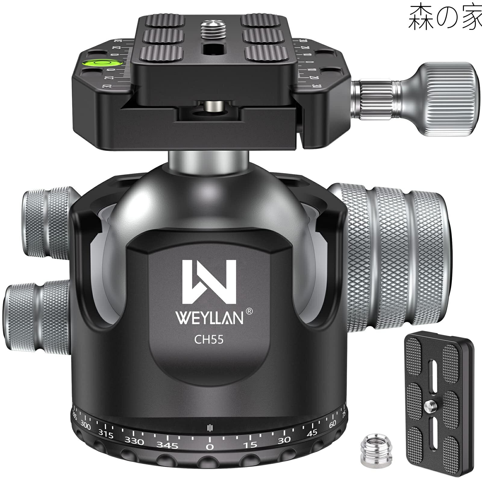 Rakuten - 自由雲台 360°回転可能 大型ボール雲台 40KG 耐荷重 55mm チューブ径 ボール雲台 持ち運びが簡単 高い安定性 撮影/記録/観察/会議に最適 12ヶ月保証サービス