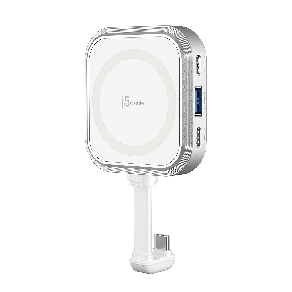 磁気 ハブ Magsafe付き iPhone 17 / 16 / 15 Pro Max用 4イン1 USB-C、USB-A Gen2 10Gbps PD充電60W SDスロット 変換アダプター マルチハブ ProRes録画対応 一体化設計 両面マグネット搭載 6.1、6.7インチ対応 (JCH168W)