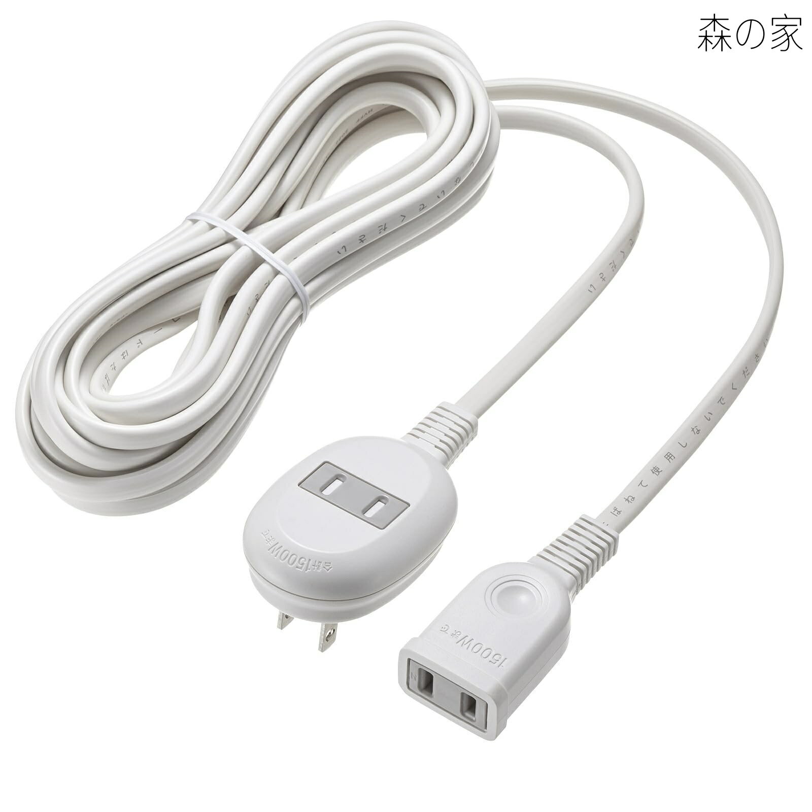 Rakuten - 【送料無料】サンワサプライ プラス1個口延長コード（2P・1個口・5m・ホワイト） TAP-B8-5K