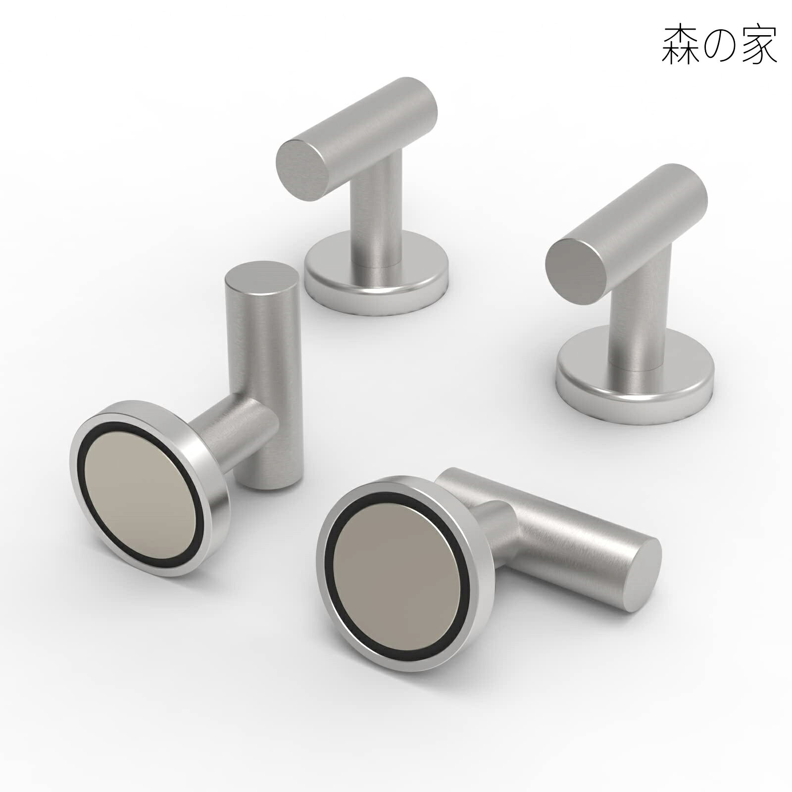 Rakuten - 【送料無料】THCMAG 磁気フック コートマグネットフック 吊り下げ用、磁気フック レアアースネオジム使用、鍋つかみ、グリル、冷蔵庫、家庭、キッチン、職場、オフィス用 高耐久。4個パック、シルバー