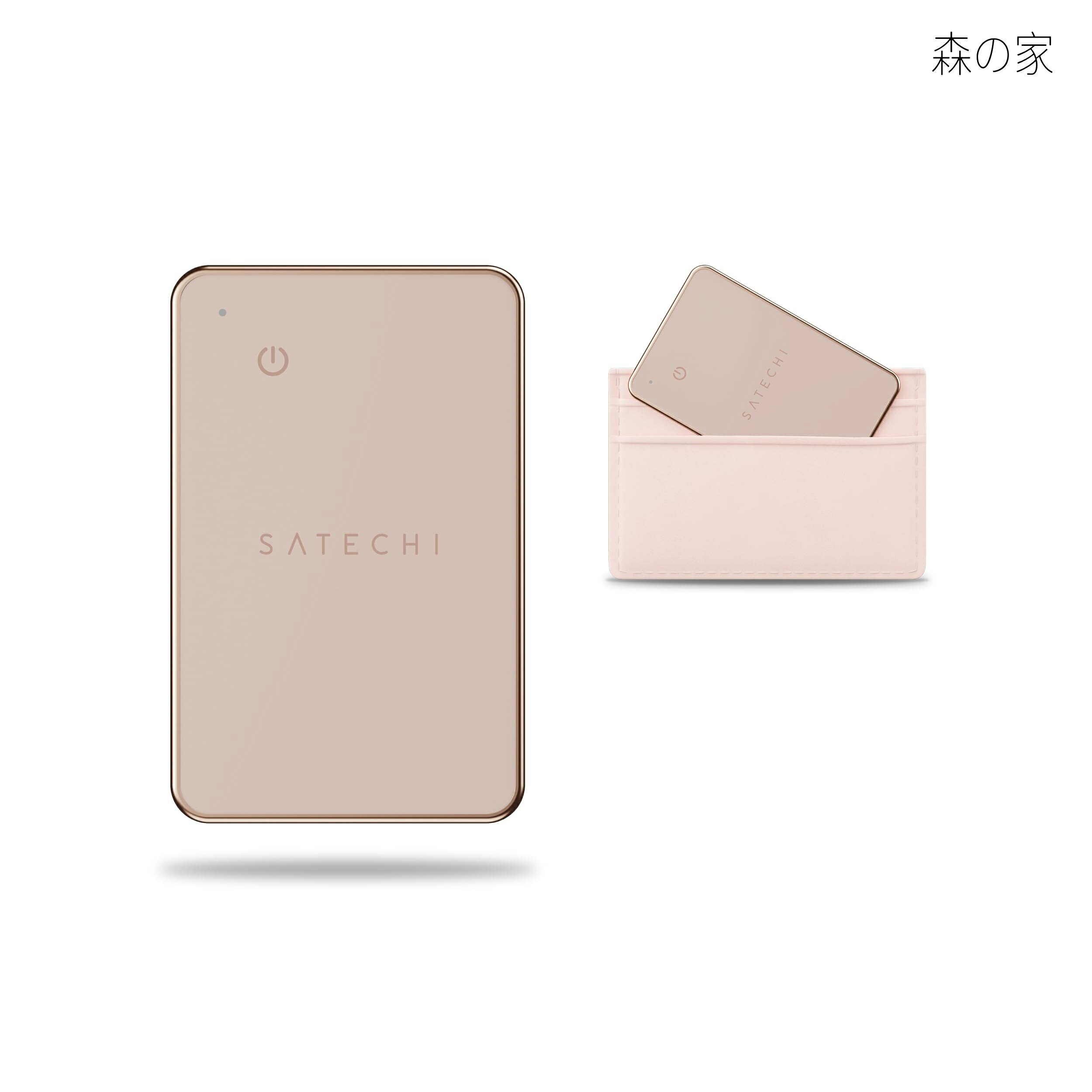 FindAll ウォレットカード 探す対応 ウォレットトラッカー 置き忘れ通知 サウンドアラート ワイヤレス充電 iPhone/iPad/Mac対応 (デザートローズ)