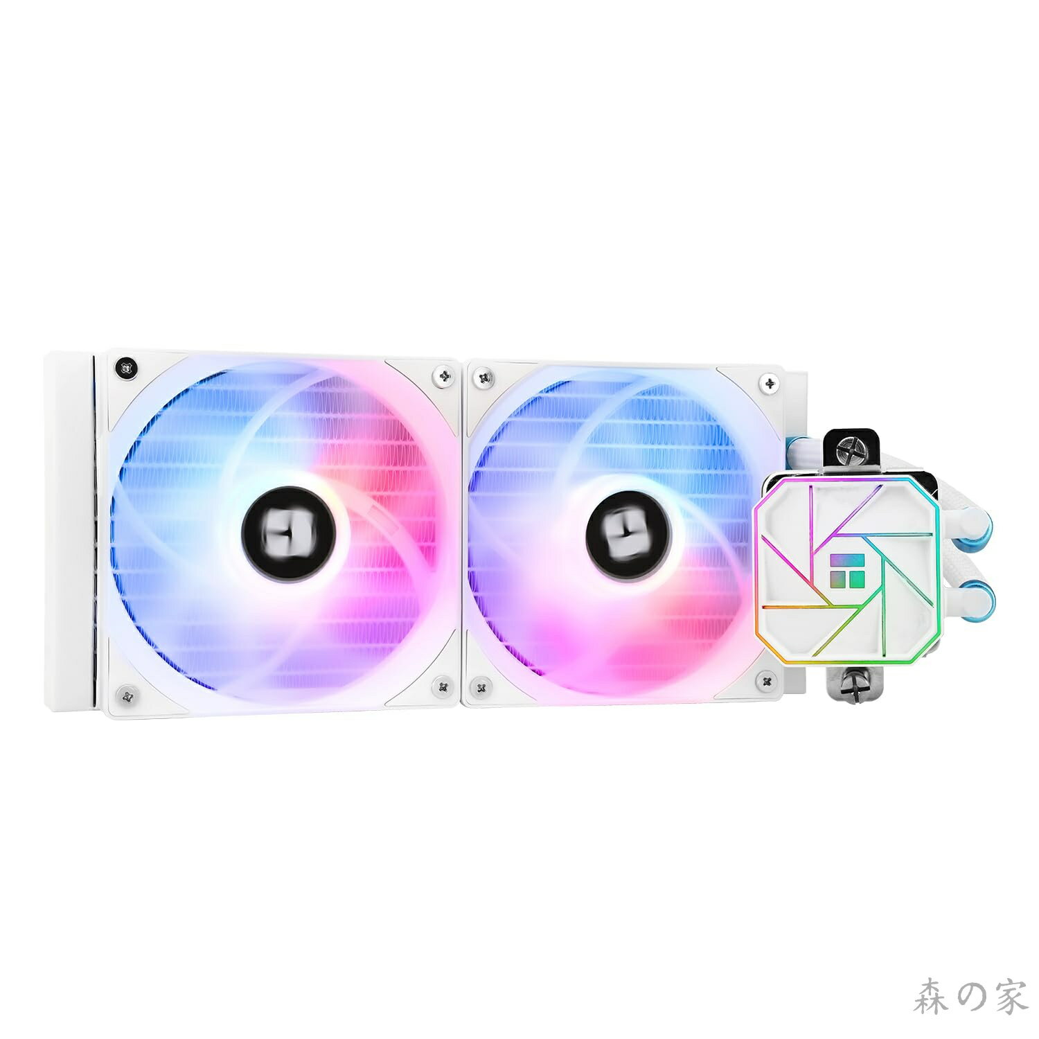 THERMALRIGHT AQUA ELITE 240 WHITE V3 リキッドCPUクーラー、AIOポンプヘッド最高回転数3300RPM、TL-C12B-S V2×2 PWMファン、AMD/AM4/AM5、Intel LGA1150/1151/1200/2011/1700用、コンピュータCPU Aioクーラー