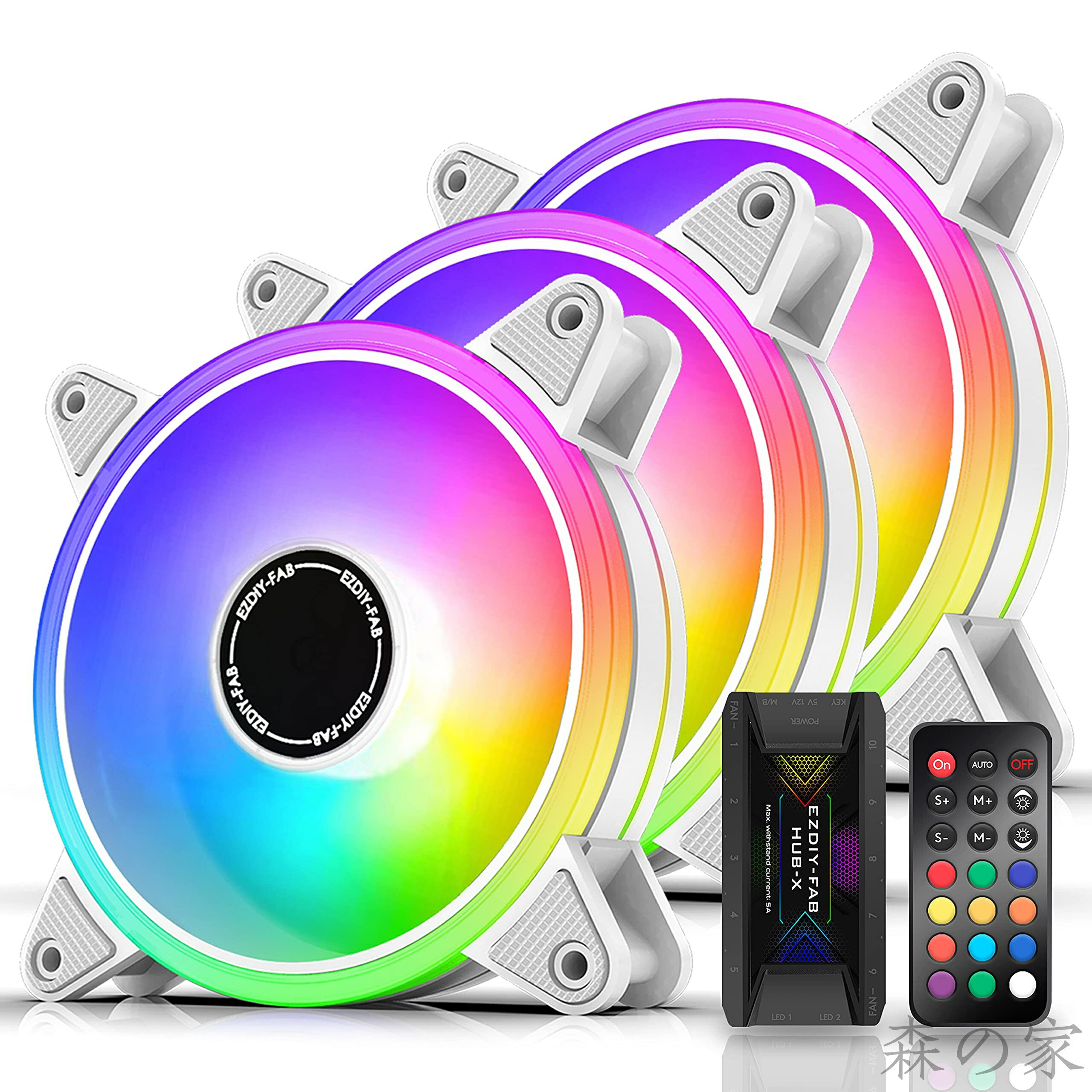 【送料無料】EZDIY-FAB 120mm RGB ホワイ�