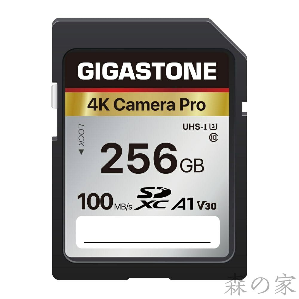 【送料無料】GIGASTONE SDカード 256GB 4K Camera Pro SDXC UHS-I A1 V30 U3 C10 100 MB/s 高速 4K UHD & Full HD ビデオ Canon Nikon Sony Pentax Kodak Olympus Panasonicなど デジタルカメラ 一眼レフ対応 ミニケース1個付き