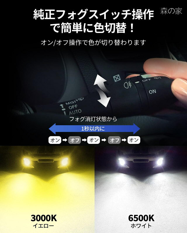 【送料無料】2色切替】Marsauto フォグランプ h11 h8 h16 h9 led フォグ「メモリー...
