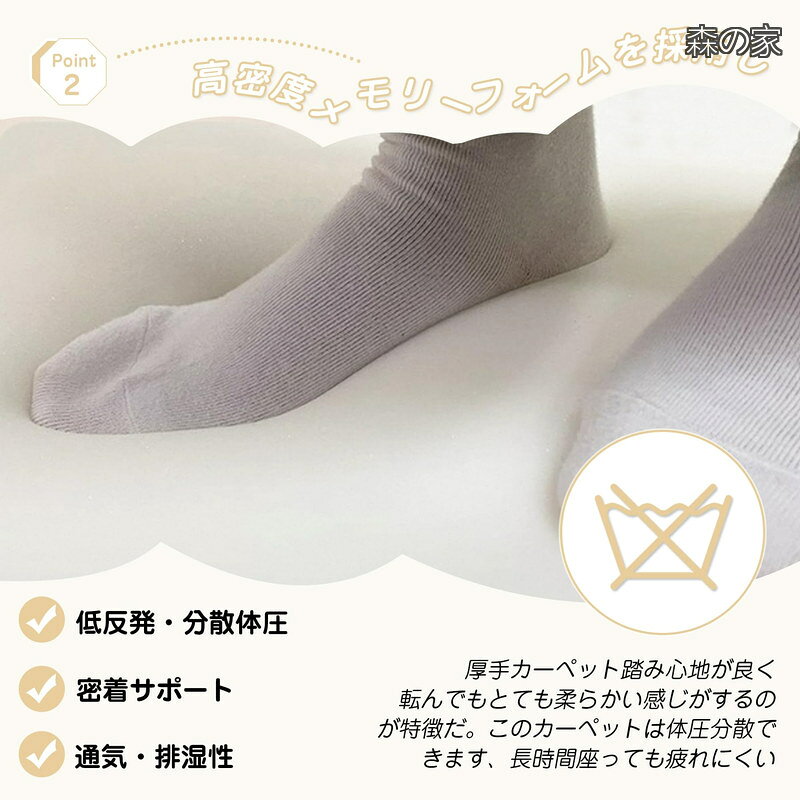 【送料無料】ラグマット カーペット ラグ シャギーラグ 絨毯 低反発 厚手 洗えるラグ マット リビング用 じゅうたん 北欧 ふわっと 滑り止め付き オールシーズン(無地 アイ morinoya-light-10045766 森の家 サンプル画像3
