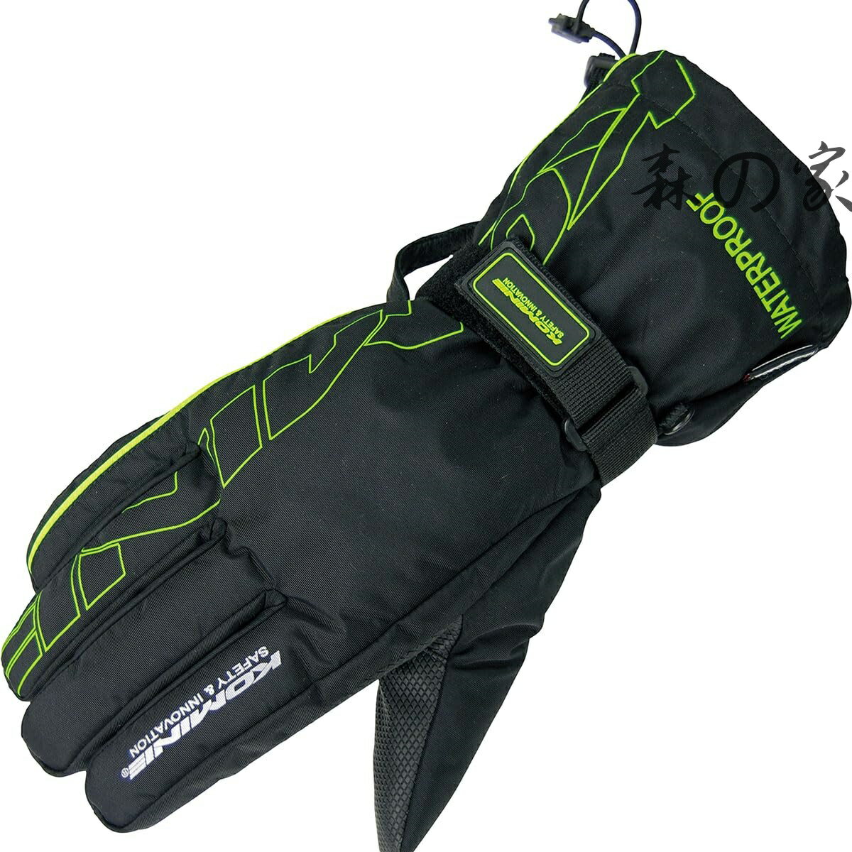 Rakuten - 【送料無料】グローブ レインオーバーグローブ Black/F.Green M GK-132 722 防水