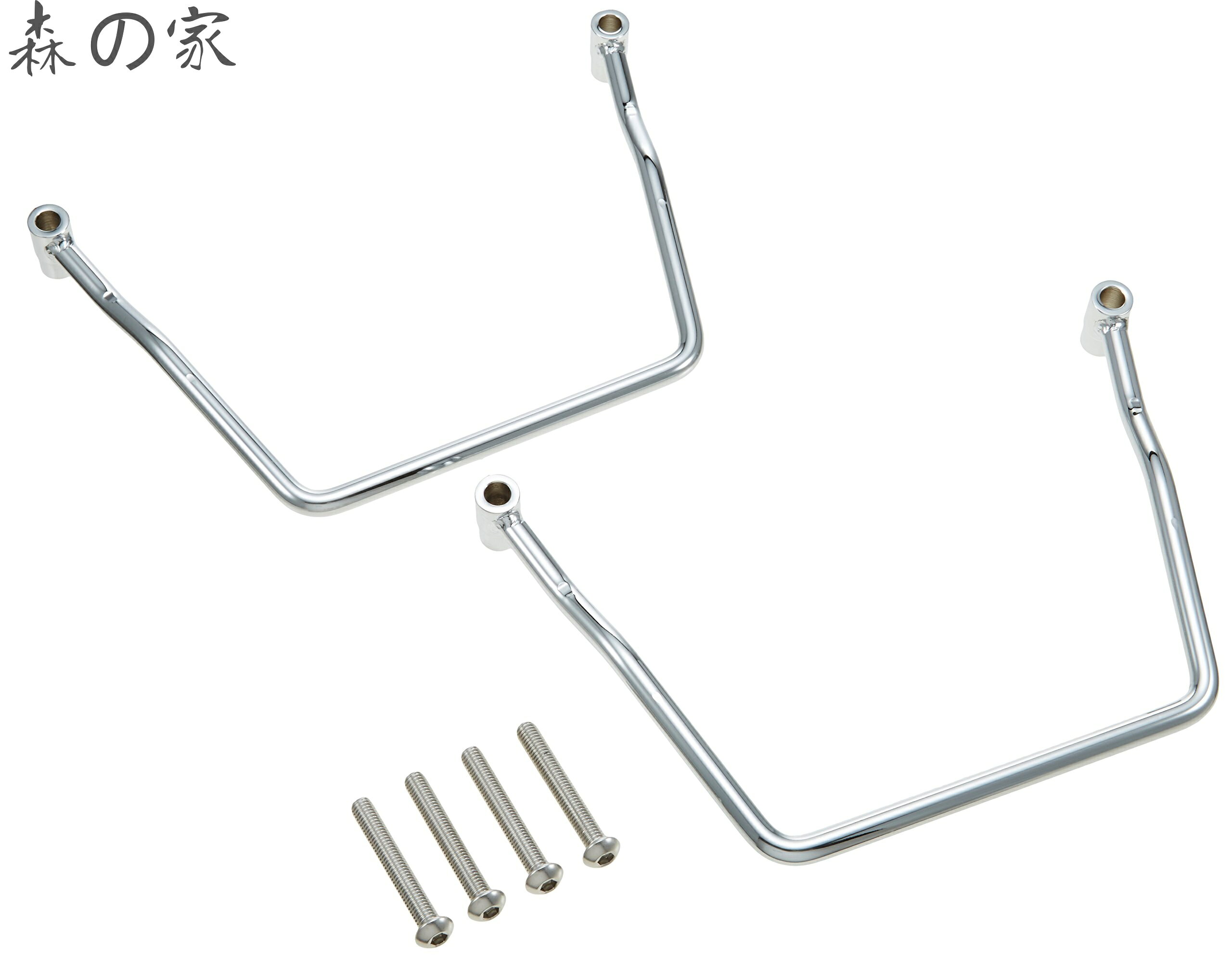 【送料無料】バイクパーツ サイドバッグサポート スチール製 ドラッグスター250/1100/1100クラシック 左右セットクロームメッキ 210-453 - 2