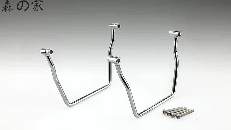 【送料無料】バイクパーツ サイドバッグサポート スチール製 ドラッグスター250/1100/1100クラシック 左右セットクロームメッキ 210-453 - 3
