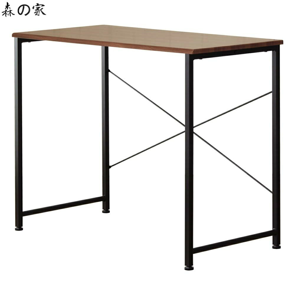 【送料無料】パソコンデスク 幅90×奥行45×高さ72cm 木製 シンプル デスク 在宅 テレワーク 組立簡単 ブラウン IW-17BR