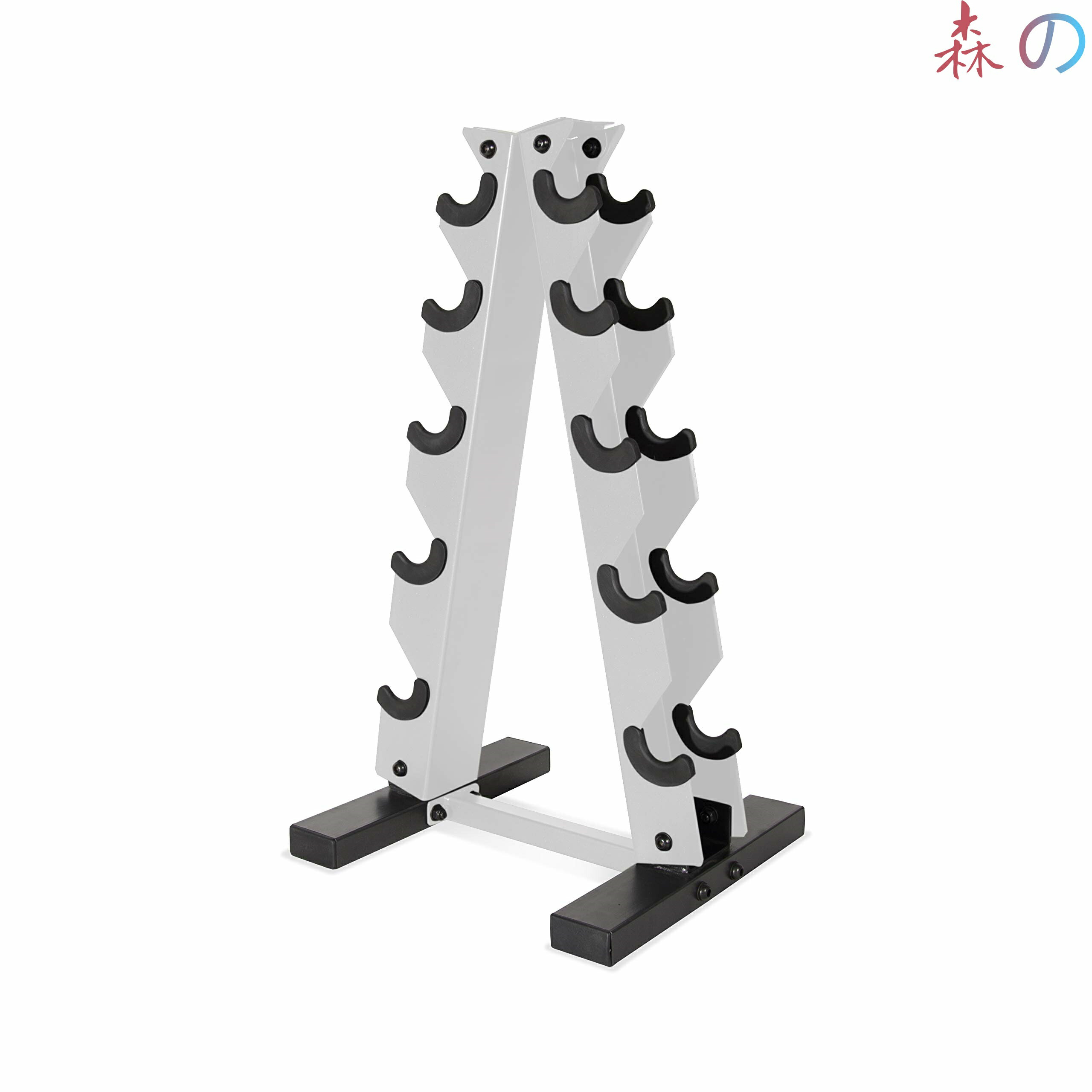 Barbell Aフレームダンベルウェイトラック ホワイト (RK-12BIS-WH)