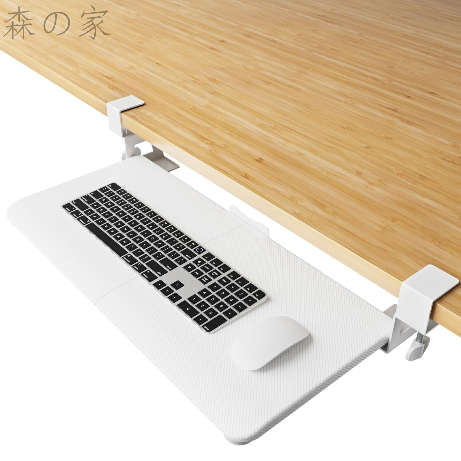 Rakuten - 【送料無料】キーボードトレイ スライド式 C型クランプ式 キーボードスライダー PCデスクエクステンダー 引き出し 後付け 大型 762*300*95mm 耐荷重5kg 高安定性 穴あけ不要