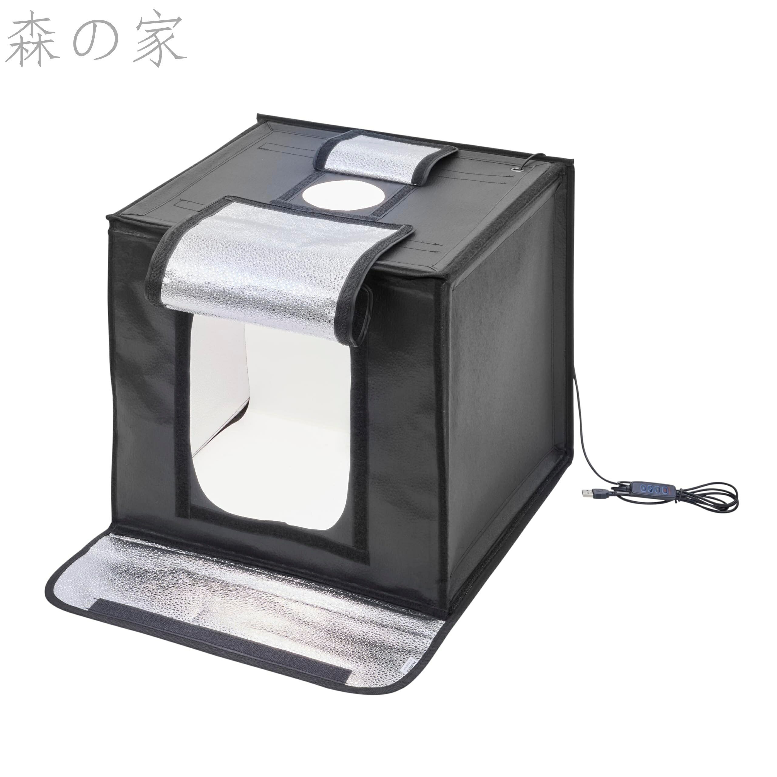 【送料無料】撮影ボックス LEDスタジオボックス40 V2 色温度3段階・調光10段階 調節可能 折りたたみ式 背景紙3色付き AMZLEDSBX40V2 4977187734508