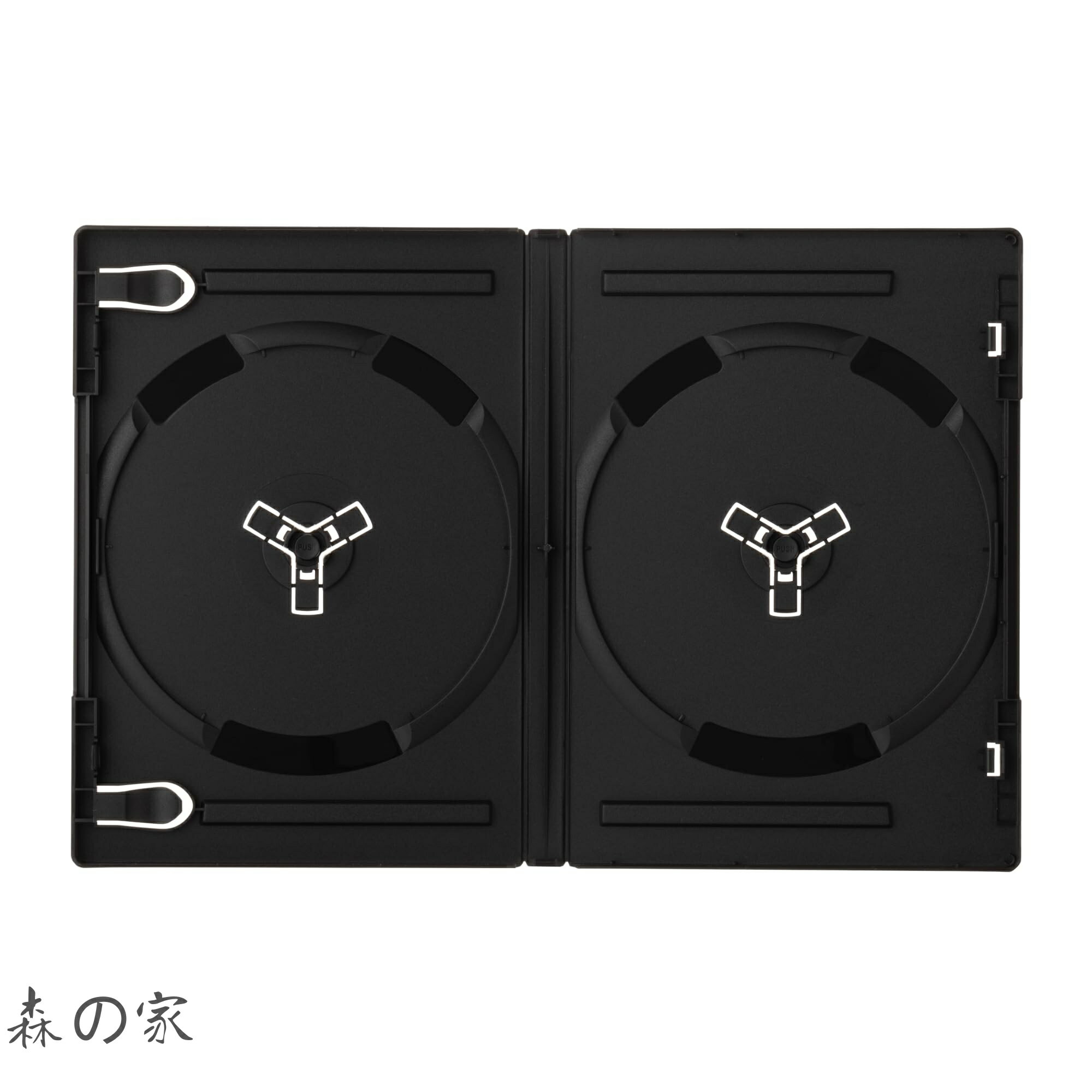 Rakuten - 【送料無料】14mm厚DVDトールケース 2枚収納 黒 100個セット CS-DVDT2-100BK