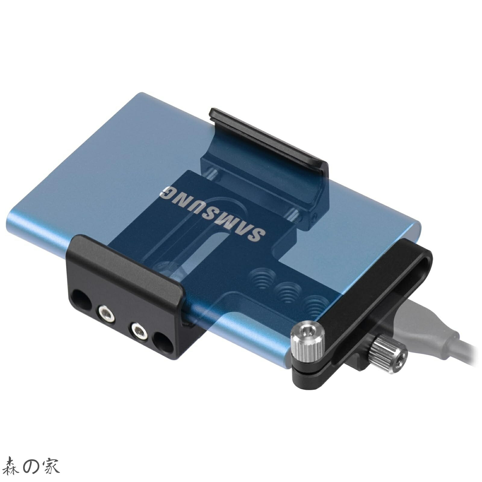 【送料無料】FANAUE 外付けSSDの取り付けブラケット、SSDマウントブラケット、1/4インチ-20スレッドおよびコールドシューモントアダプター付き、クランプ間隔52mmから70mm、サンディスクSSDE61/E81、サムスンSSDT7/T9などのハードドライブと互換性があり、