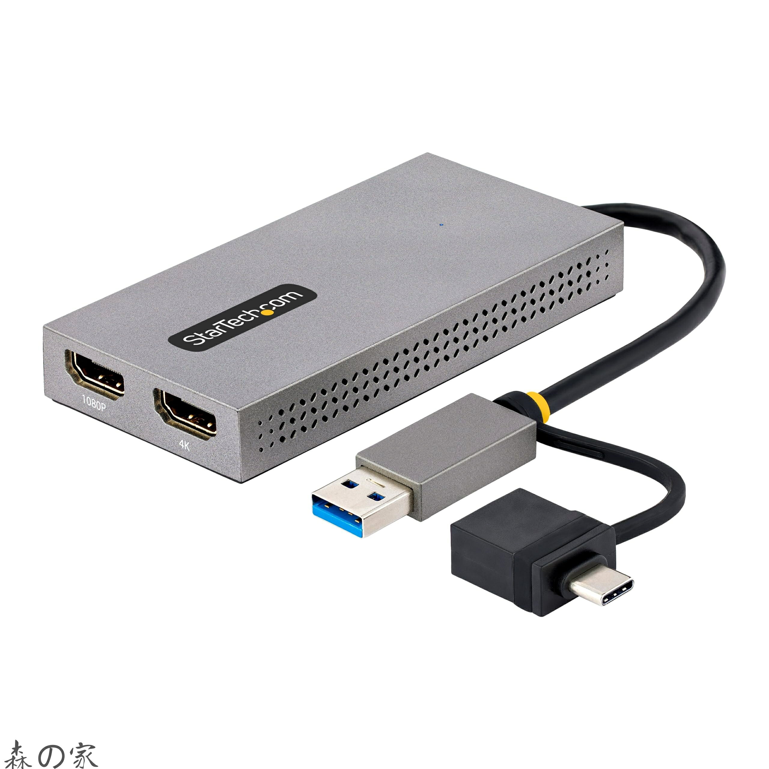 Rakuten - 【送料無料】ディスプレイアダプター/USB-C & A/2x HDMI/11cm cbl/Win & mac
