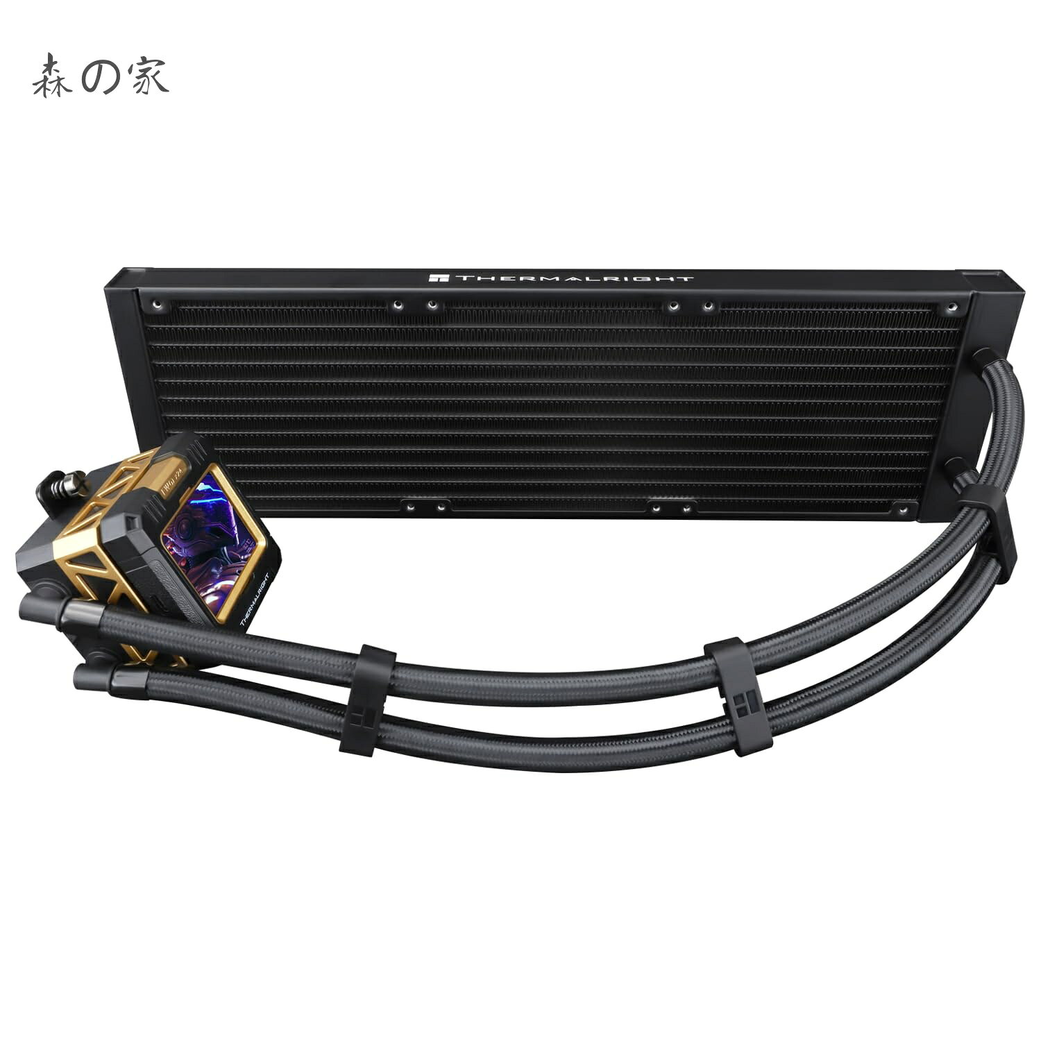 FW 360 Black-360 mm AIO CPU液体冷却器、解像度320*240のIPS LCD画面、AM 4/AM 5/Intel LGA 1700/1851、画像用の「2.4インチ」磁気吸収LCD画面-黒、CPU水冷器