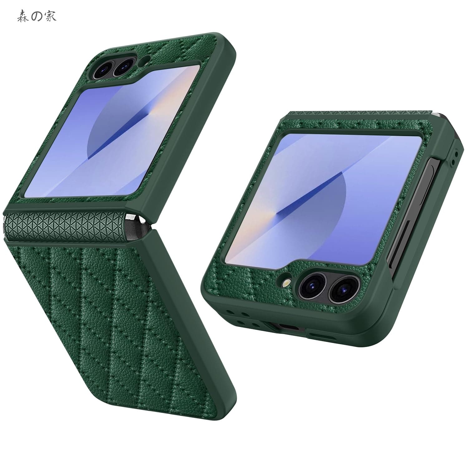 Rakuten - 【送料無料】Galaxy Z Flip 6 5G / Samsung Galaxy Z Flip 7 FE 対応 ケース カバー TPUソフトヒンジ保護 高級PU 耐衝撃 落下防止 取付簡単 カメラ保護 小画面保護 レンズ保護 高級携帯電話ケース Samsung Galaxy Z Flip 6 5G 用(グリーン)