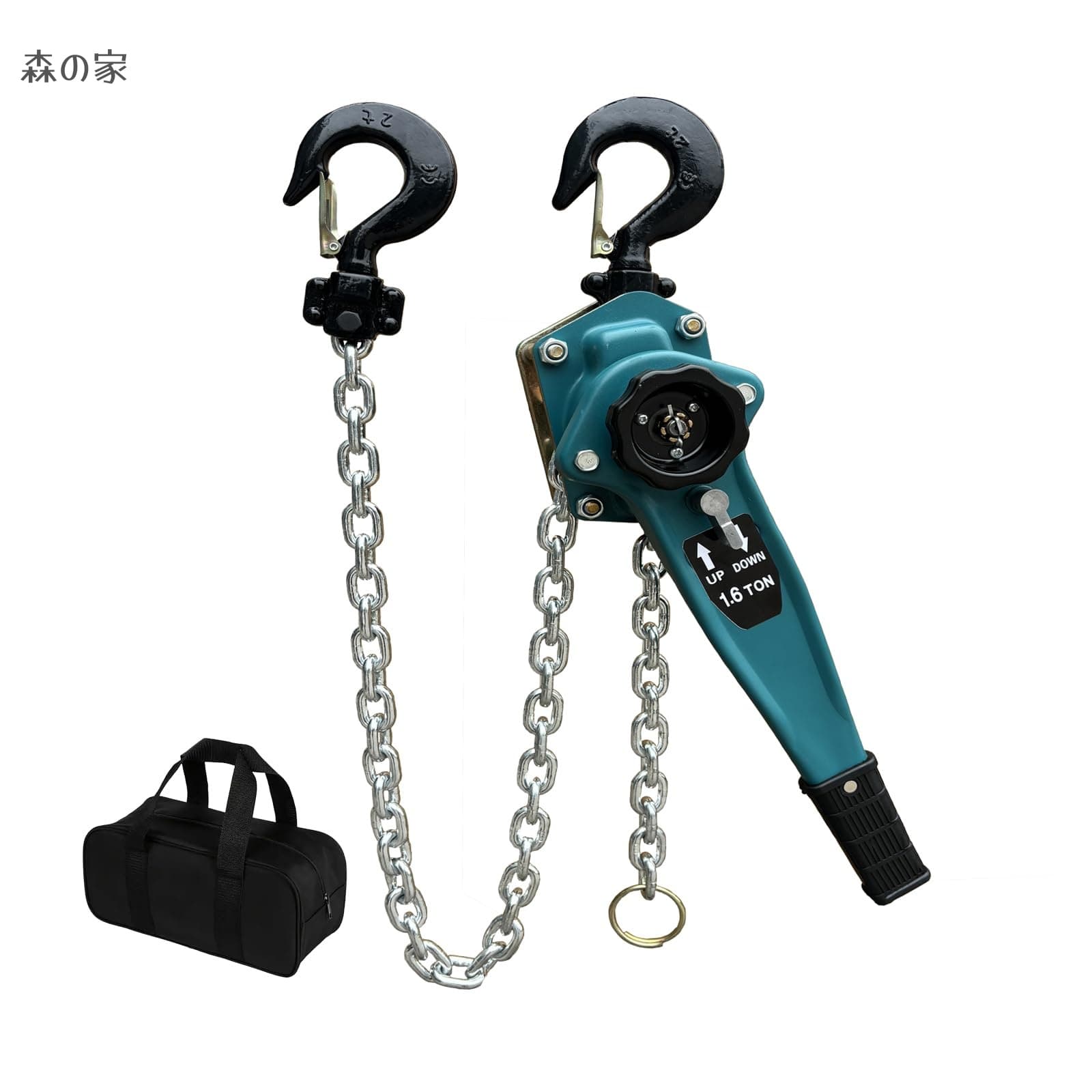 Rakuten - 【送料無料】1.6t 1.5m チェーンブロック ガッチャ1000kg 荷締め機 ガッチャ がっちゃ 滑車 ホイスト 固定工具 収納バッグ付く1個 【1.6t*1.5m】