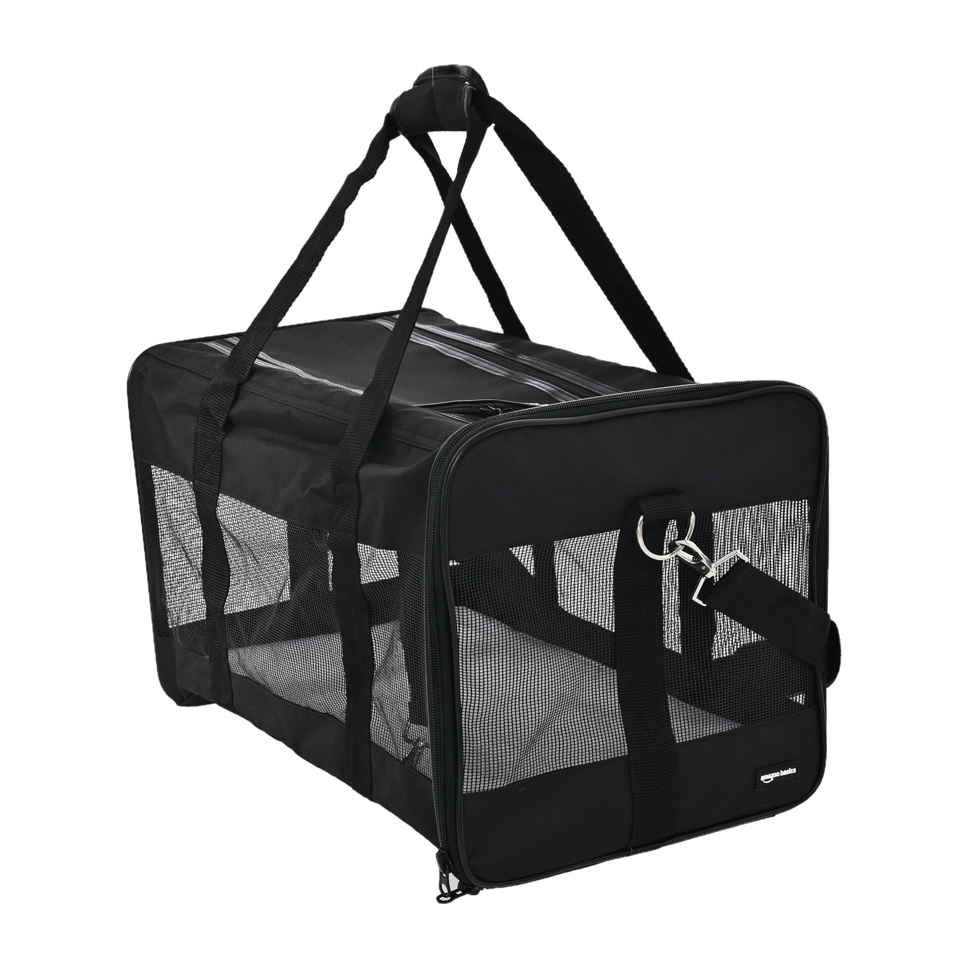 【送料無料】Amazonベーシック ペットソフトキャリーバッグ 50L×30W×30H cm 犬 猫用 10kgまで Lサイズ ブラック