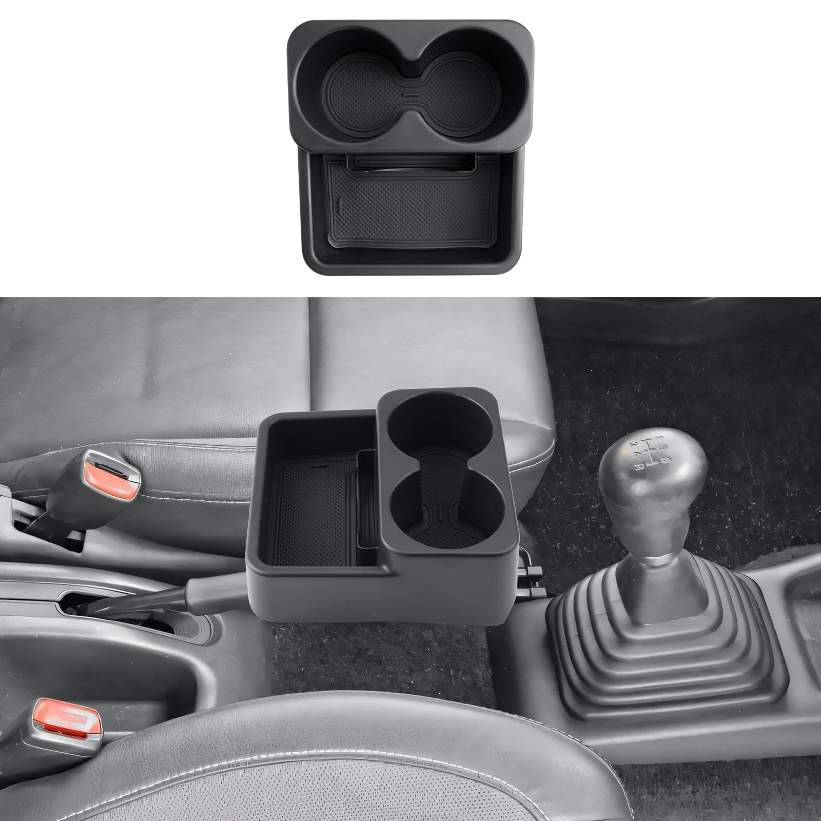 Rakuten - 【送料無料】ECOZEN スズキ ジムニー JB23/JB33 MT 専用 コンソールボックス ジムニーjb23 ドリンクホルダー 2連 増設 カップホルダー 付け 小物収納ボックス センターコンソール 収納 仕切り ボックス トレイ ABS素材 汚れ防止 滑り止め ジムニー アクセサリー 内装パーツ