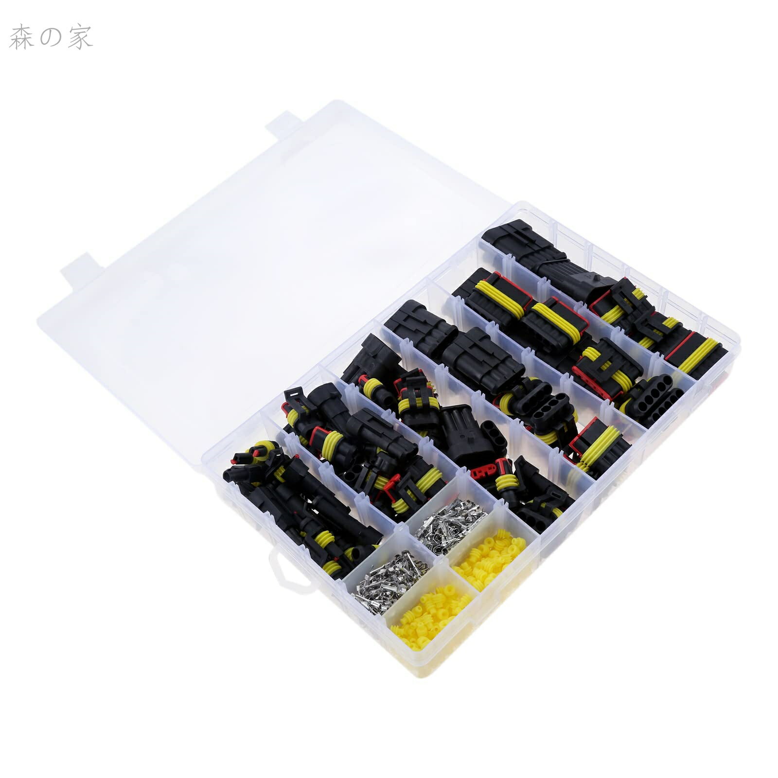 【送料無料】防水カプラー 防水コネクターセット 配線用防水カプラー オス＆メス 1ピン 2ピン 3ピン 4ピン 5ピン 6ピンカプラー 1/2/3/4/5/6極 車の電気接続端子 708個入り 車 バイク修理用
