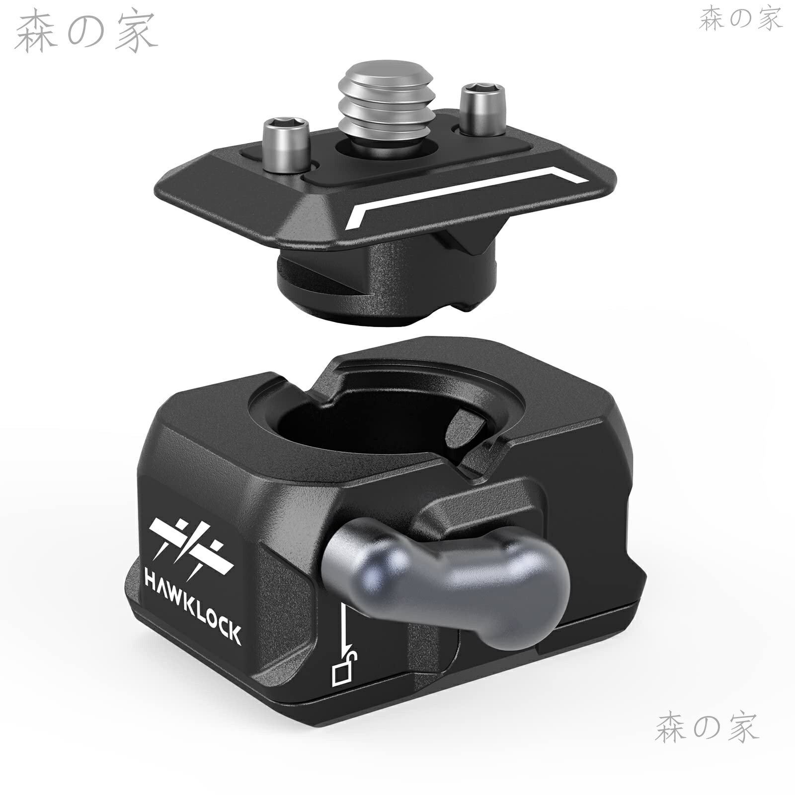 【送料無料】クイック リリース プレート ドロップイン HawkLock ミニ クイック リリース カメラ マウント アダプター 1/4 ネジ付き カメラ クランプ スーパー クランプ ボール ヘッド 三脚 マジック アーム スタビライザー フィールド モニター用 - 3513C