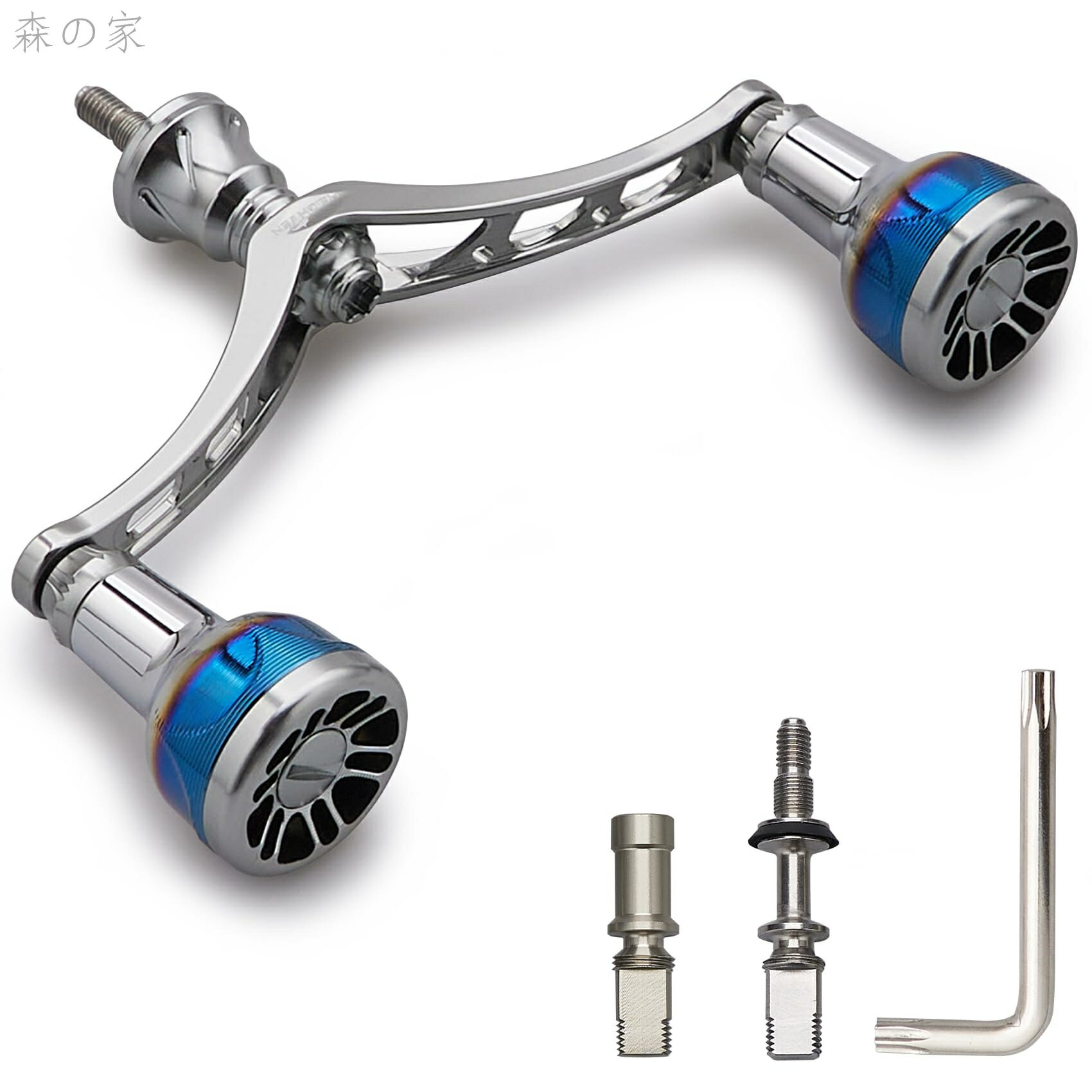 Rakuten - 【送料無料】98/110mm リール ハンドル シマノ(Shimano) ダイワ(DAIWA) 通用 スピニングリール用 Arch Engine Series (110mm - ガンメタル) (331)