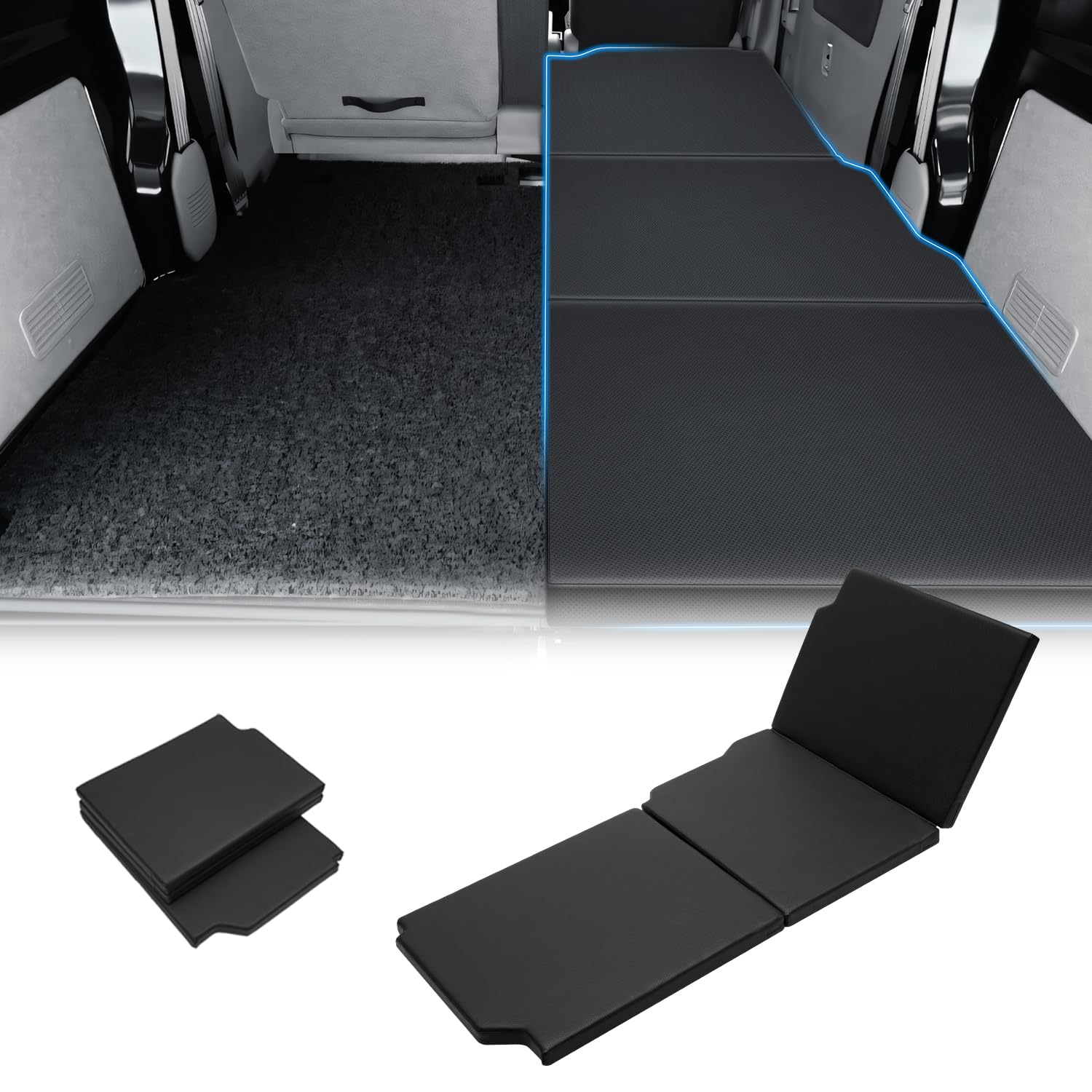 【送料無料】スズキ エブリイバン 17 車中泊マット 折りたたみ式 運転席 ベッドキット 段差解消 快適睡眠 軽量 防水 専用 設計 仮眠 防災 +高密度ウレタン 運転席用 ブラック 1