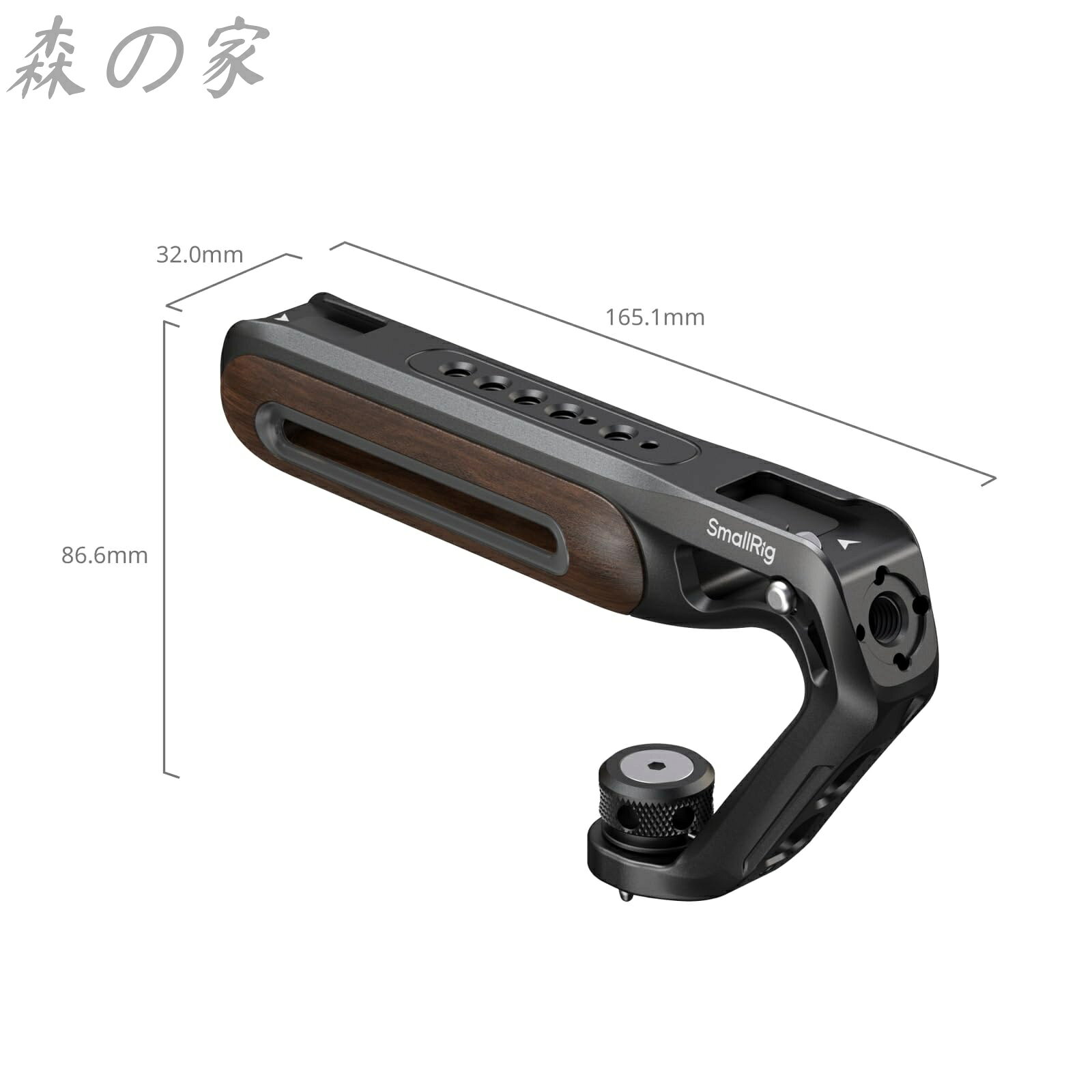 【送料無料】SmallRig カメラ用グリップトップハンドル（木製トップハンドル（ARRI用、伸縮式1/4インチ-20および3/8インチ-16ネジ付き） 最大耐荷重15kg — vista 2