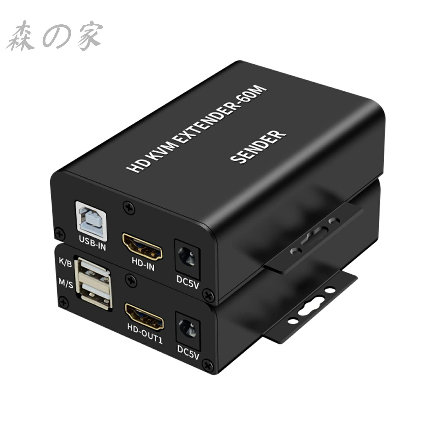 60M KVM は cat5/6 のイーサネット ケーブル上のネットワーク エクステンダーを選抜します PC Ps5 Loptop HDTV のための 1080P USB KVM HDMI Extende 可聴周波ビデオ コンバーター ローカル