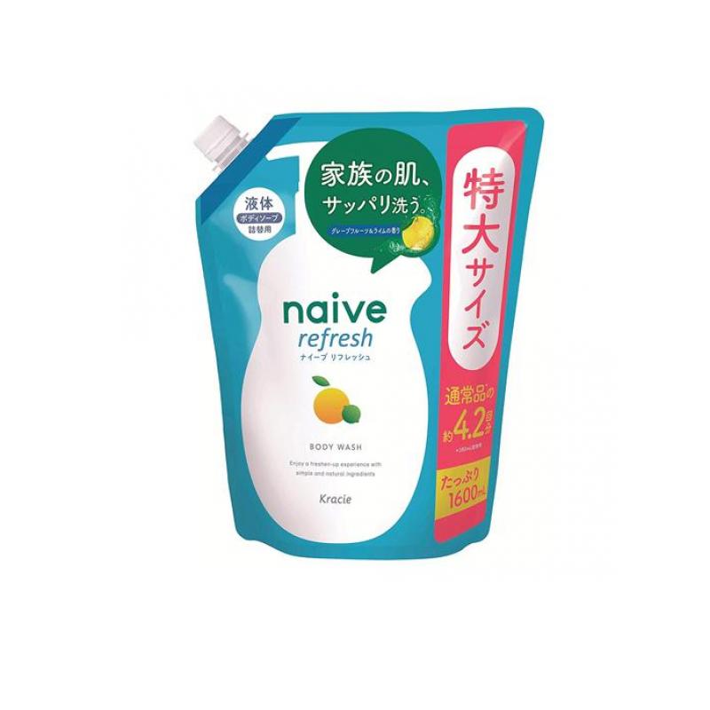 naive ナイーブ リフレッシュボディソープ 海泥配合 詰め替え用 特大サイズ 1600mL morion-store-10176828 キノタカ屋 パッケージ画像