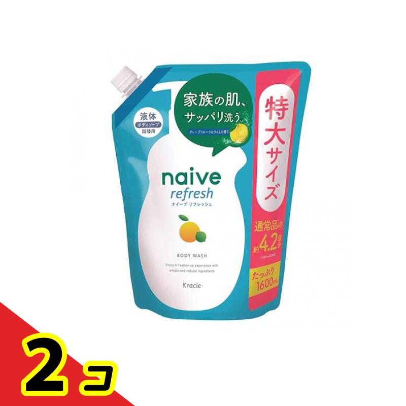 Soaps, Body Soaps - naive ナイーブ リフレッシュボディソープ 海泥配合 詰め替え用 特大サイズ 1600mL 2個セット