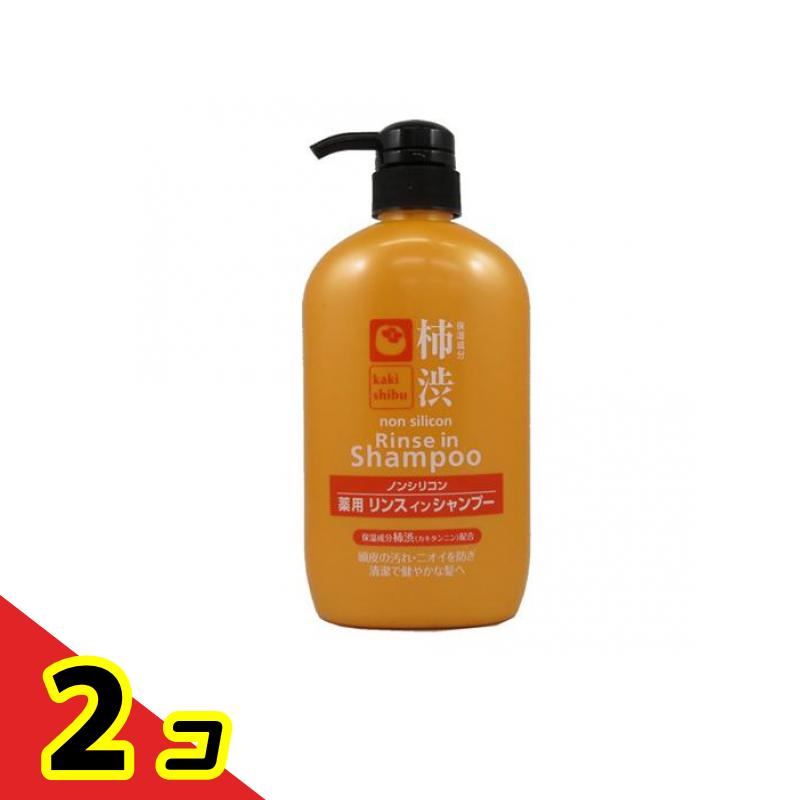 柿渋 ノンシリコン リンスインシャンプー 600mL 2個セット