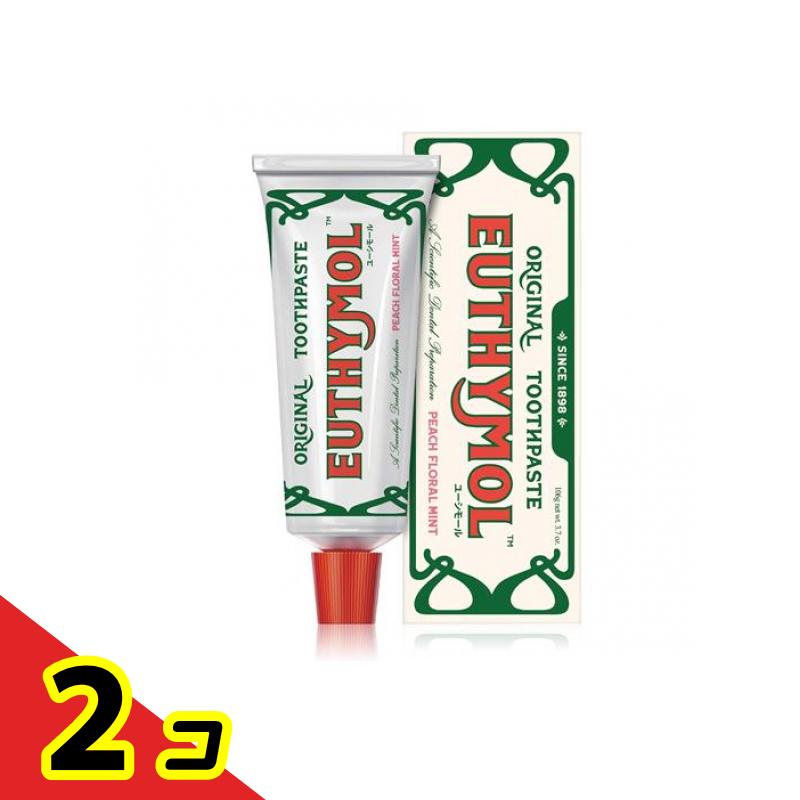 【商品名】 EUTHYMOL ユーシモール歯磨き ピーチフローラルの香り 【製造販売会社】 銀座ステファニー化粧品 【ご使用について】 【使用方法】 適量を歯ブラシにとり、歯及び口腔内を清掃してください。 【使用上の注意】 ●発疹、かゆみ等の異常が現れたときは使用を中止してください。 ●目に入ったときはこすらずすぐに水で洗い流してください。 ●いずれの場合も異常が残るときは商品を持参し、医師にご相談ください。 ●ペット、乳幼児や認知症等の方の手の届かないところに保管してください。 【成分・添加物】 リン酸2Ca二水和物（研磨剤）、水（溶剤）、[ソルビトール、グリセリン]（湿潤剤）、ラウリル硫酸Na（発泡剤）、香料（ピーチフローラルタイプ）（香味剤）、[シリカ、カラギーナン]（粘度調整剤）、オレイン酸ソルビタン（発泡剤）、サッカリンNa（香味剤）、セルロースガム（粘度調整剤）、酸化チタン（着色剤）、酢酸トコフェロール（安定剤）、[赤227、黄5]（着色剤）、[ユーカリ葉エキス、チモール]（香味剤） 製品の特徴 ●ユーシモール ピーチフローラルの香り（EUTHYMOL Original Toothpaste PEACH FLORAL MINT） ●1898年創業の老舗オーラルケアブランド『EUTHYMOL（ユーシモール）』のオリジナル歯みがき粉です。 ●ユーシモールブランドラインナップの中で最初に発売されたオリジナルバージョンの歯磨き粉。 ●アルミチューブのクラシックなデザインとピーチフローラルミントの香りが特徴です。 ●日本限定のピーチフローラルミントフレーバー。