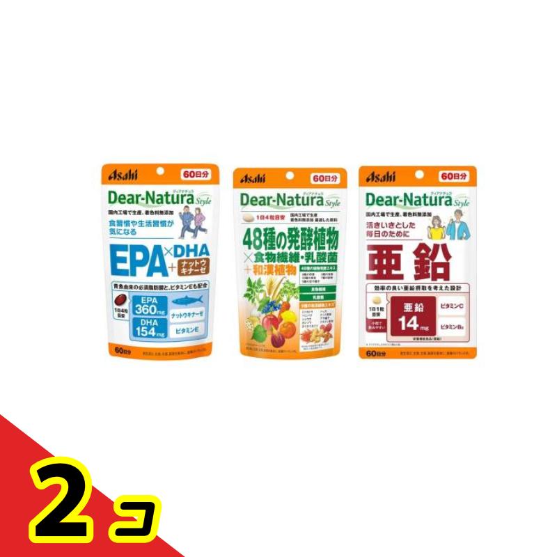 【商品名】 ディアナチュラスタイル 亜鉛 【このような場合に】 【こんな方におすすめ】 ●食事のバランスが気になる方。 ●スタミナを維持したい方。 【製造販売会社】 アサヒグループ食品（Asahi） 【ご使用について】 【摂取方法】 1日1粒を目安に、水またはお湯とともにお召し上がりください。 【摂取上の注意】 ●本品は、多量摂取により疾病が治癒したり、より健康が増進するものではありません。 ●亜鉛の摂り過ぎは、銅の吸収を阻害するおそれがありますので、過剰摂取にならないよう注意してください。 ●1日の摂取目安量を守ってください。 ●乳幼児・小児は本品の摂取を避けてください。 ●治療を受けている方、薬を服用中の方は医師にご相談の上、お召し上がりください。 ●小児の手の届かないところに置いてください。 ●体調や体質によりまれに身体に合わない場合があります。その場合は使用を中止してください。 ●ビタミンB2により尿が黄色くなることがあります。 ●原料由来の斑点や色むらが見られたり、色調やにおいが変化する場合があります。 ●開封後はお早めにお召し上がりください。 ●品質保持のため、開封後はチャックをしっかり閉めて保管してください。 ●本品は、特定保健用食品と異なり、消費者庁長官による個別審査を受けたものではありません。 【原材料】 ●原材料名 グルコン酸亜鉛、セルロース、V.C、ステアリン酸Ca、デンプングリコール酸Na、糊料（プルラン）、セラック、V.B2、グリセリン ●栄養成分表示［1日1粒(216mg)当たり］ エネルギー 0.76kcal、たんぱく質 0g、脂質 0.0043g、炭水化物 0.18g、食塩相当量 0.0002～0.0006g、亜鉛 14.0mg(164%)、ビタミンB2 0.5mg、ビタミンC 34mg ※()内の数値は栄養素等表示基準値(2025)(18歳以上、基準熱量2200kcal)に占める割合です。 ※ボトルタイプのディアナチュラ亜鉛とは中身が異なります。 製品の特徴 ●アサヒグループ食品 サプリメント『Dear-Natura Style（ディアナチュラスタイル）亜鉛』 ●パウチタイプ ●1日14mgの亜鉛を1粒で。 ●1粒に亜鉛14mgとビタミンC、ビタミンB2を配合しました。 効率のよい亜鉛摂取を考えた設計です。 ●1日1粒が目安。 ●アサヒのサプリ ディアナチュラは「国内工場生産」「着色料無添加」「厳選した原料」 ●健康食品／栄養補助食品 ●名称：亜鉛加工食品 ●栄養機能食品＜亜鉛＞ ◇亜鉛は、味覚を正常に保つのに必要な栄養素です。 ◇亜鉛は、たんぱく質・核酸の代謝に関与して、健康の維持に役立つ栄養素です。 ◇亜鉛は、皮膚や粘膜の健康維持を助ける栄養素です。