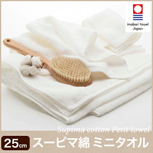 ミニタオル アンジュ【スーピマ綿】【オゾン漂白】【オフホワイト】【約25cm×25cm】今治タオル プチタオル コンセプトタオル 本格派志向 高級綿 光沢 吸水性 日本製 国産