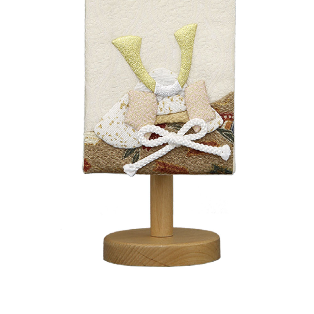 【正月三が日限定最大2026円OFFクーポンあり】名前旗 名物裂（特小）押絵兜 薄茶 薄茶糸刺繍 白ホタル薄茶房 名前+生年月日入れ 村上鯉幟 五月人形 端午の節句 男の子 お祝い